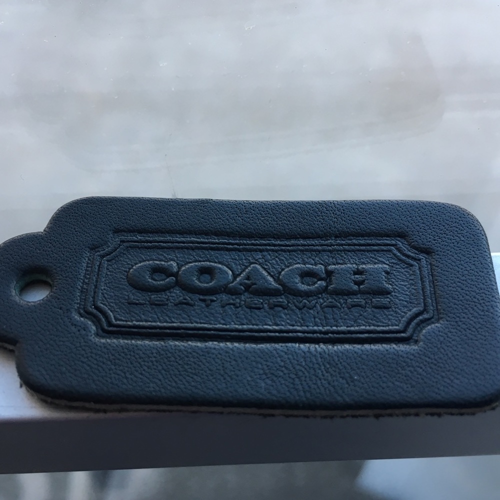 Black Leather Coach Hang Tag